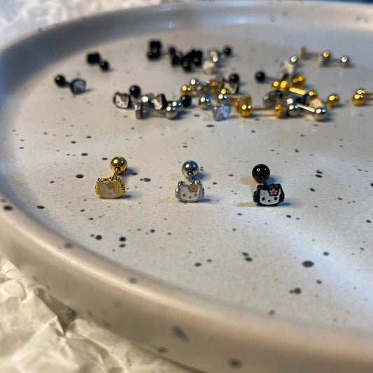 Super Cute Cat Titanium Steel Ear Earrings
