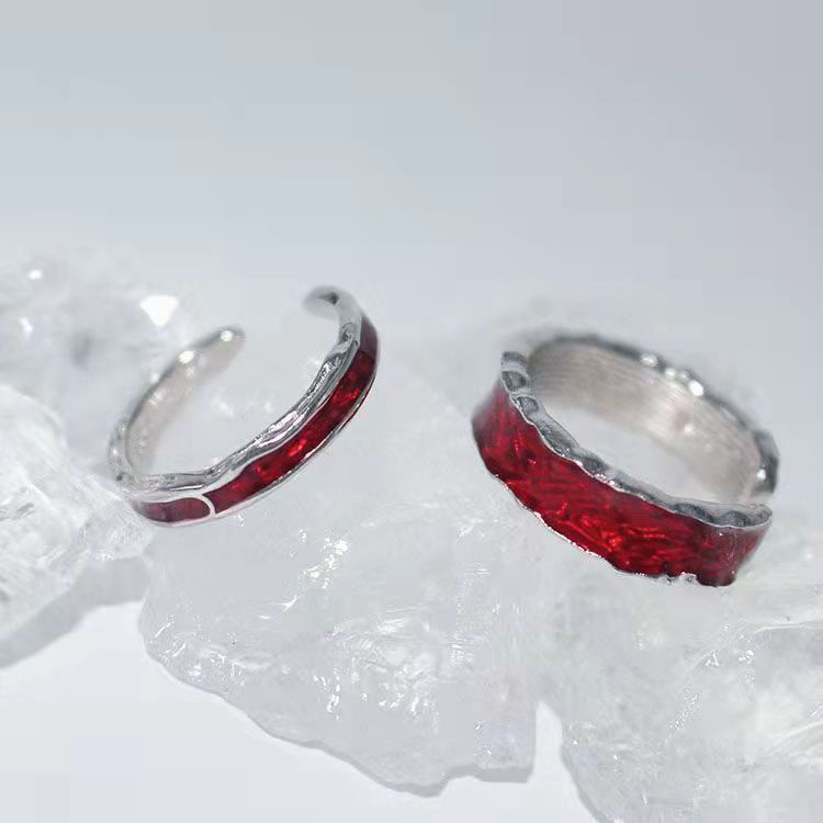 Women's & Men's Design Epoxy Open-end Personality Cold Style Rings