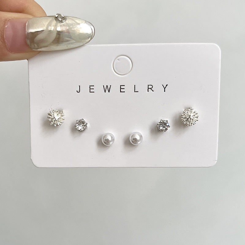Women's Needle Unique Small Exquisite Set Ear Earrings