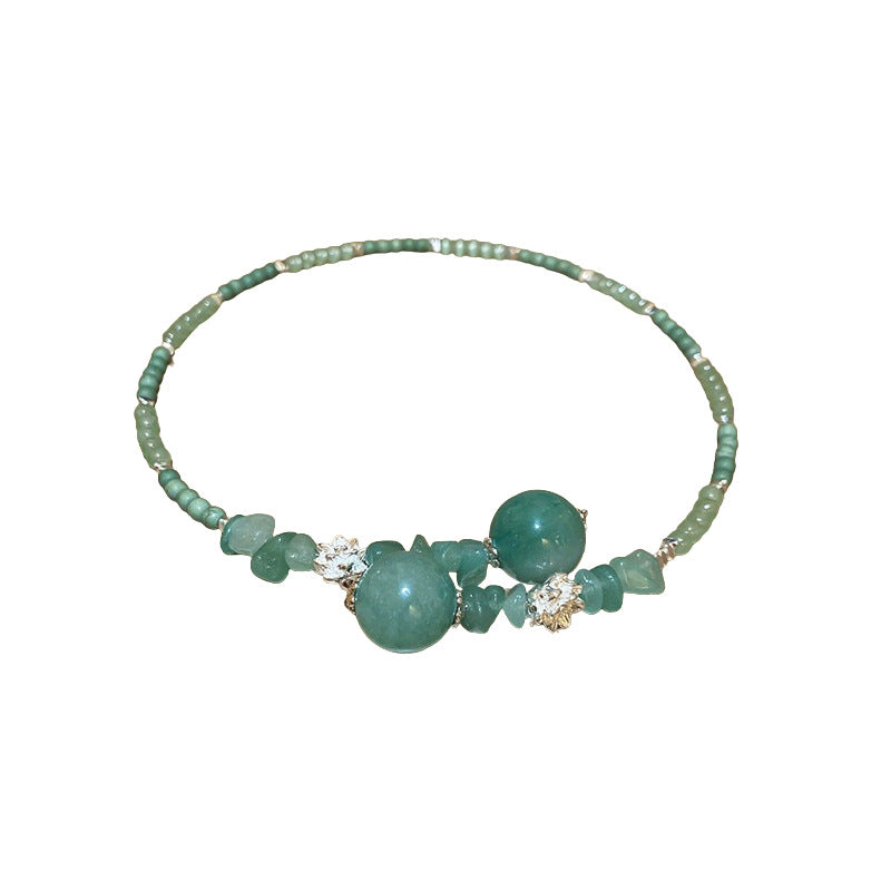 Style Contrast Color Beaded Lotus Jade High Sense Necklaces