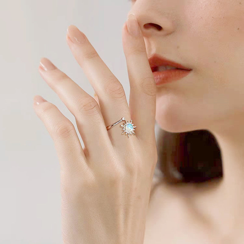 Sunflower Spinning Pressure Relief Opening Adjustable Rings