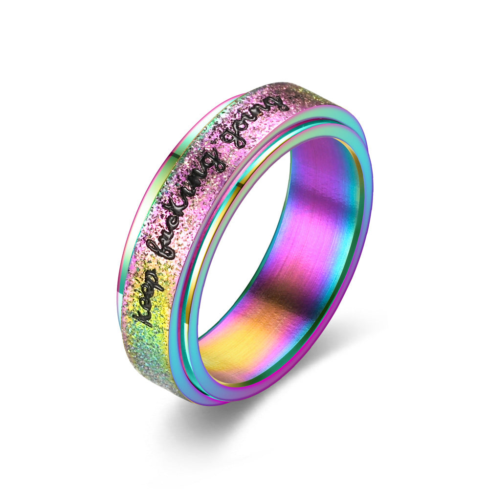 Classy Fashion Pearl Sand Rotatable Inspirational Rings