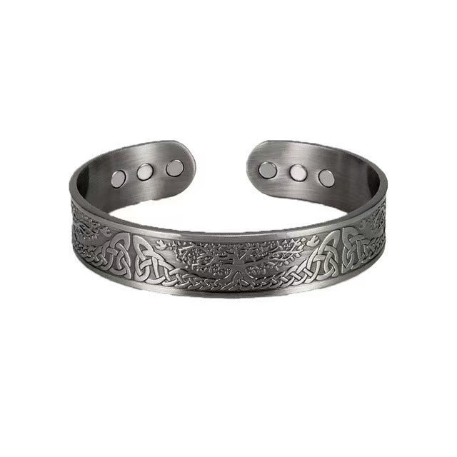 Jingling Retro Pure Copper Magnet Open-ended Bracelets