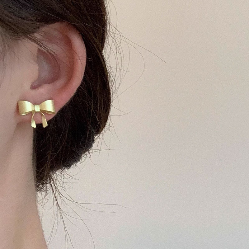 Tiny Bow Trendy Hepburn Style Special Earrings