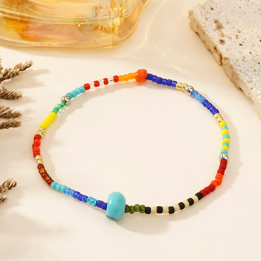 Steel Beads Blue Pine Abacus Bead Bracelets