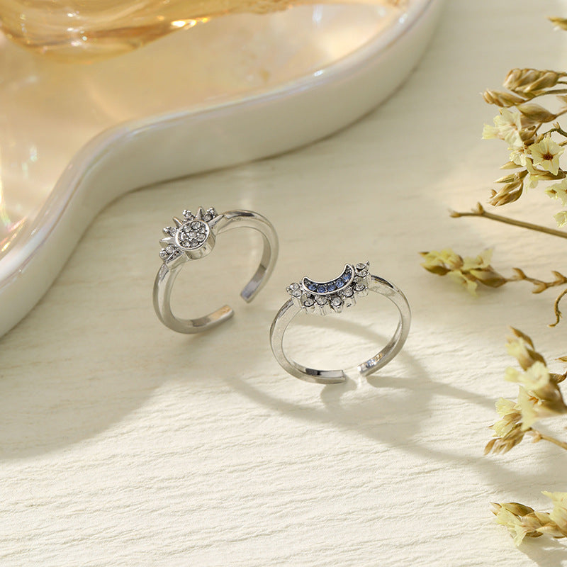 Stacked Female Personality Minimalist Design Diamond Rings