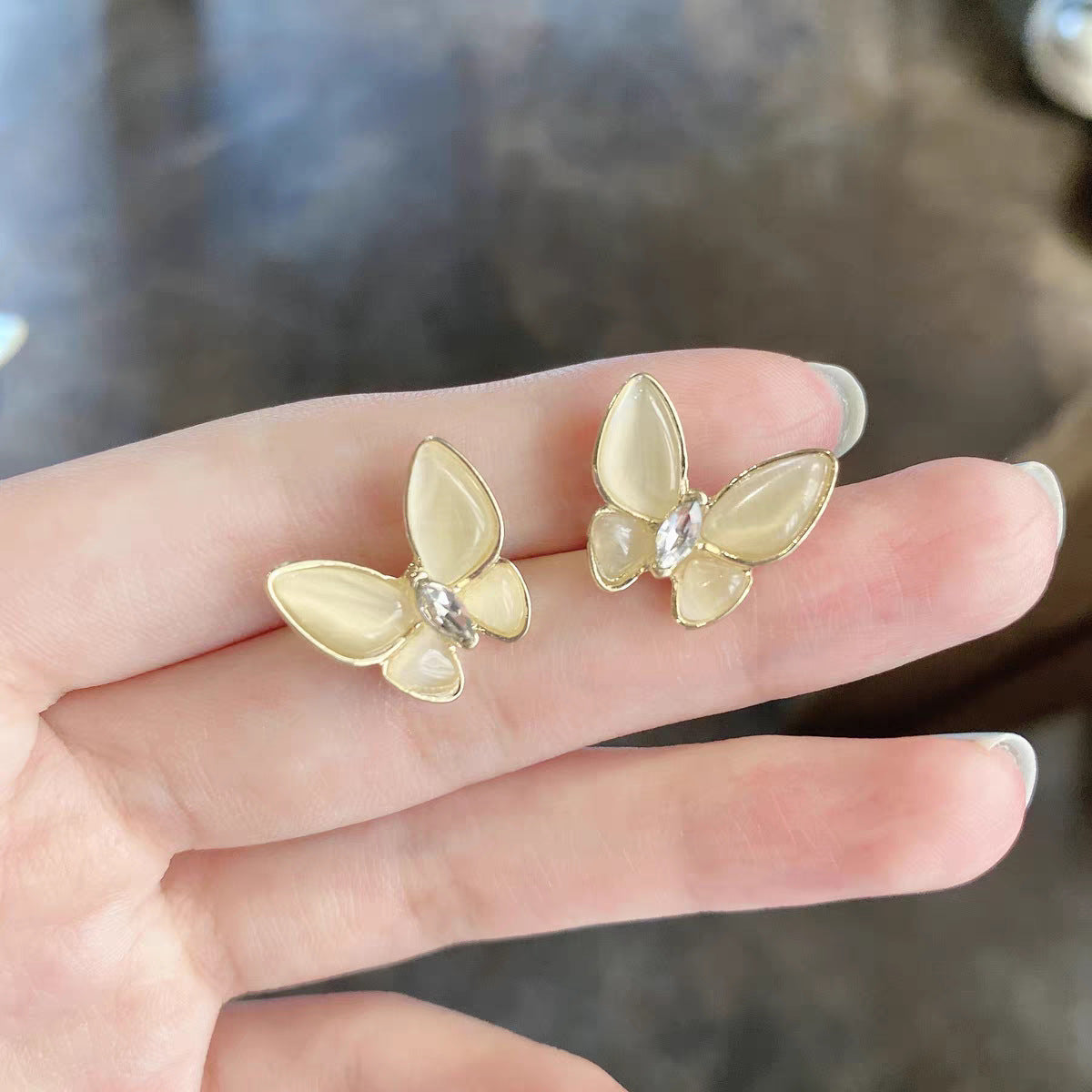 Dopamine Flower Suitable Small Female Purple Pink Earrings
