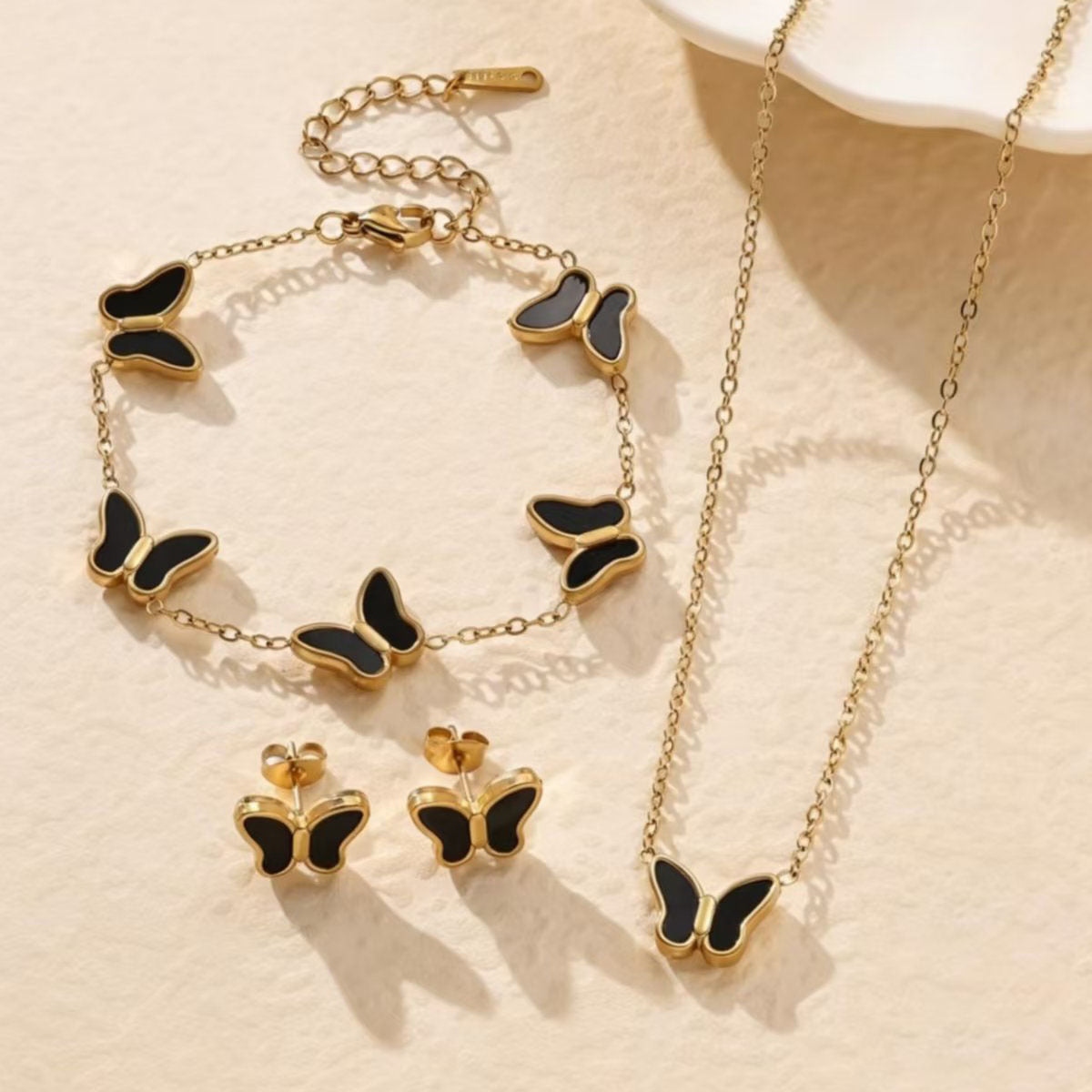 Insect Butterfly Suit Simple Sweet Niche Jewelry Set
