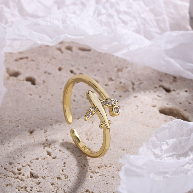 Airplane Female Simple Grace Personality Sweet Rings