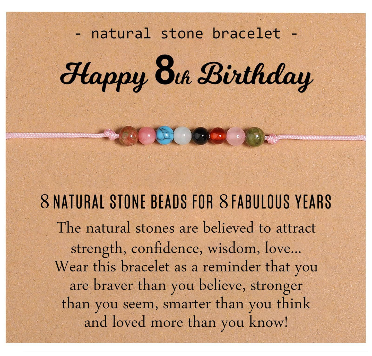 Women's Birthday Gift Candy Color Natural Beaded Bracelets