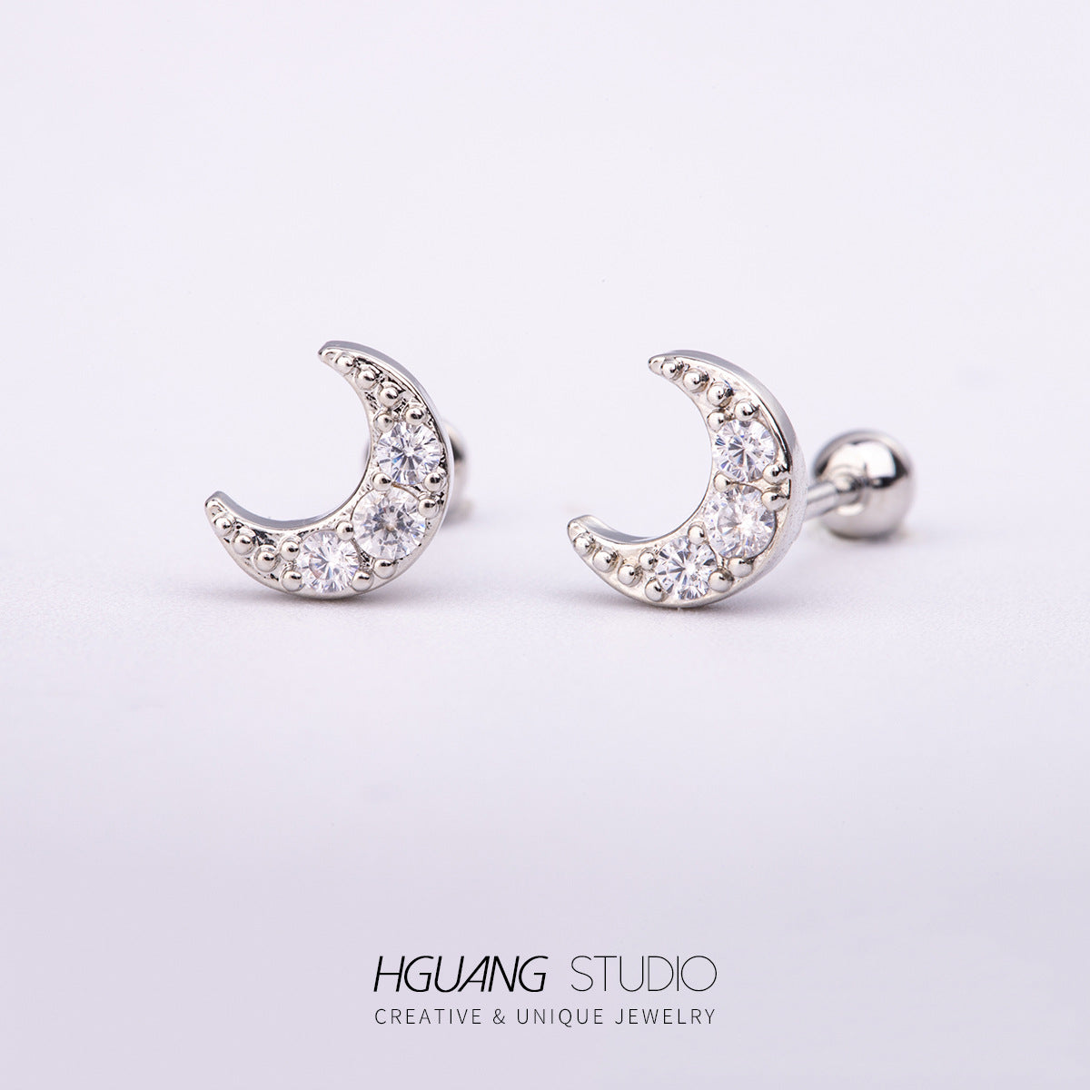 Steel Gold Micro Inlaid Zirconium Ear Earrings