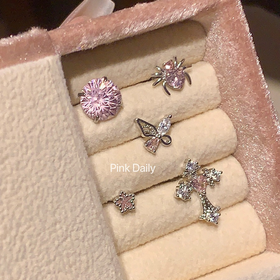 Twist Screw Fireworks Cutting Pin Niche Earrings