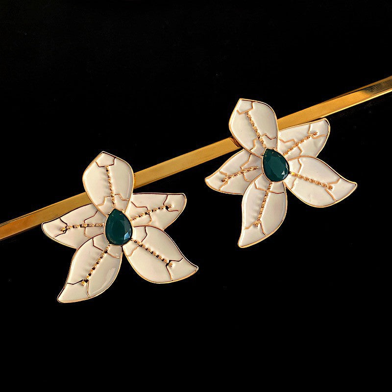 Oil Oval Geometric French Retro Special Earrings