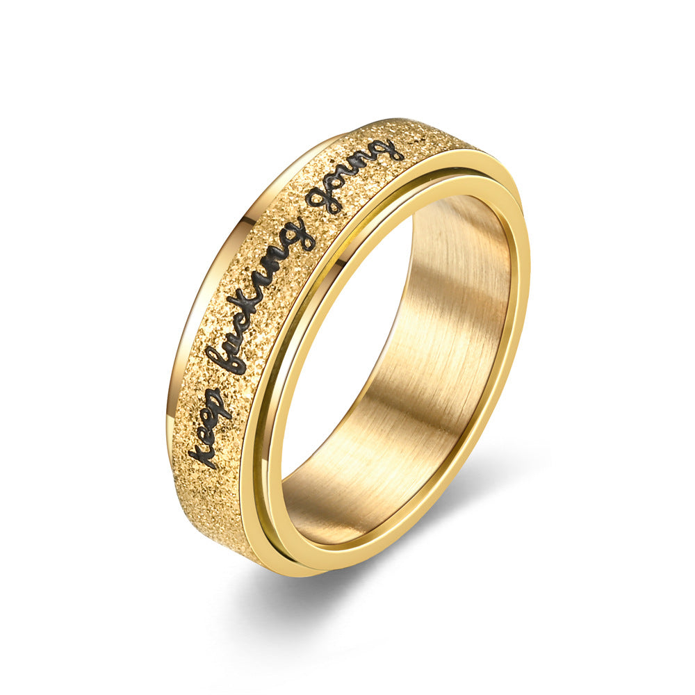 Classy Fashion Pearl Sand Rotatable Inspirational Rings