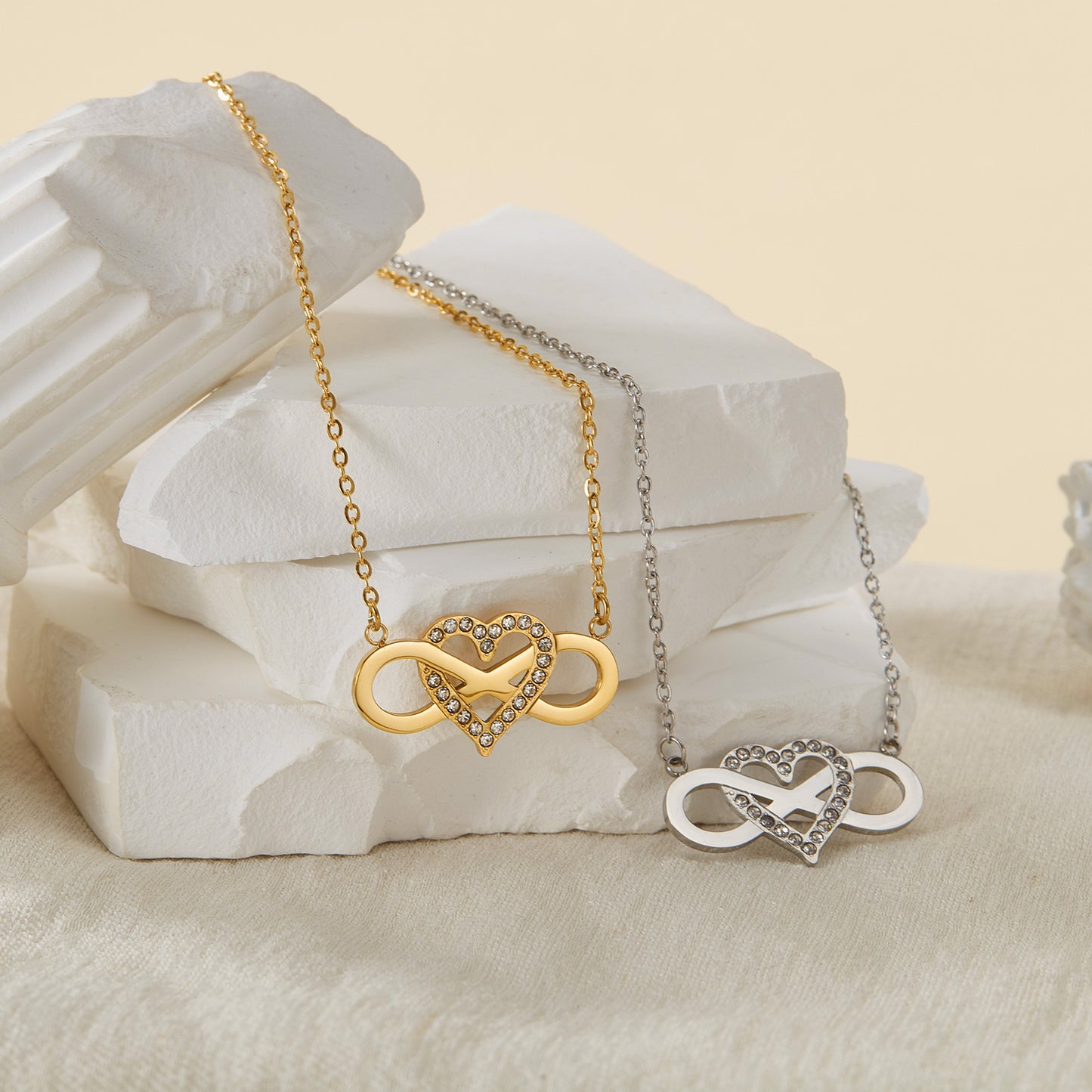 Personality Stainless Steel Retro High Sense Unlimited Symbol Heart Earrings