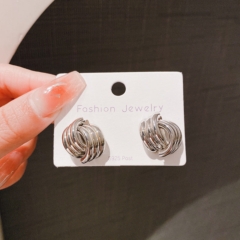 Geometric Staggered Fashion Simple Metal Cold Earrings