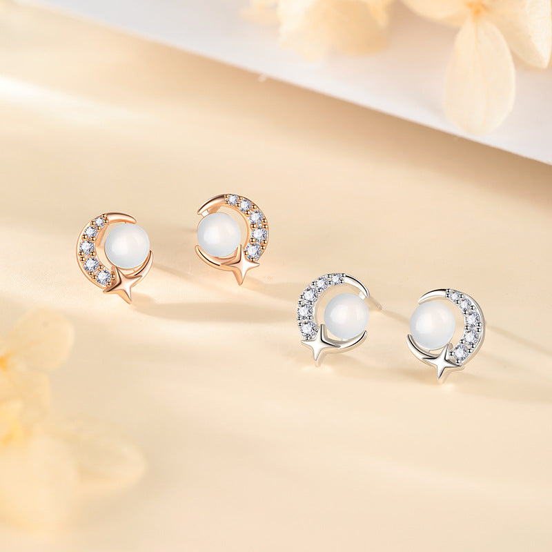 Opal Four Leaf Clover Ear Pure Sier Rings