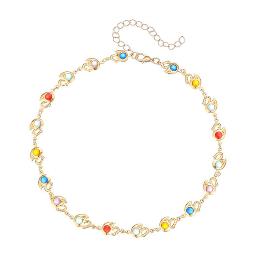 Crystal Butterfly Female Little Daisy Clavicle Necklaces