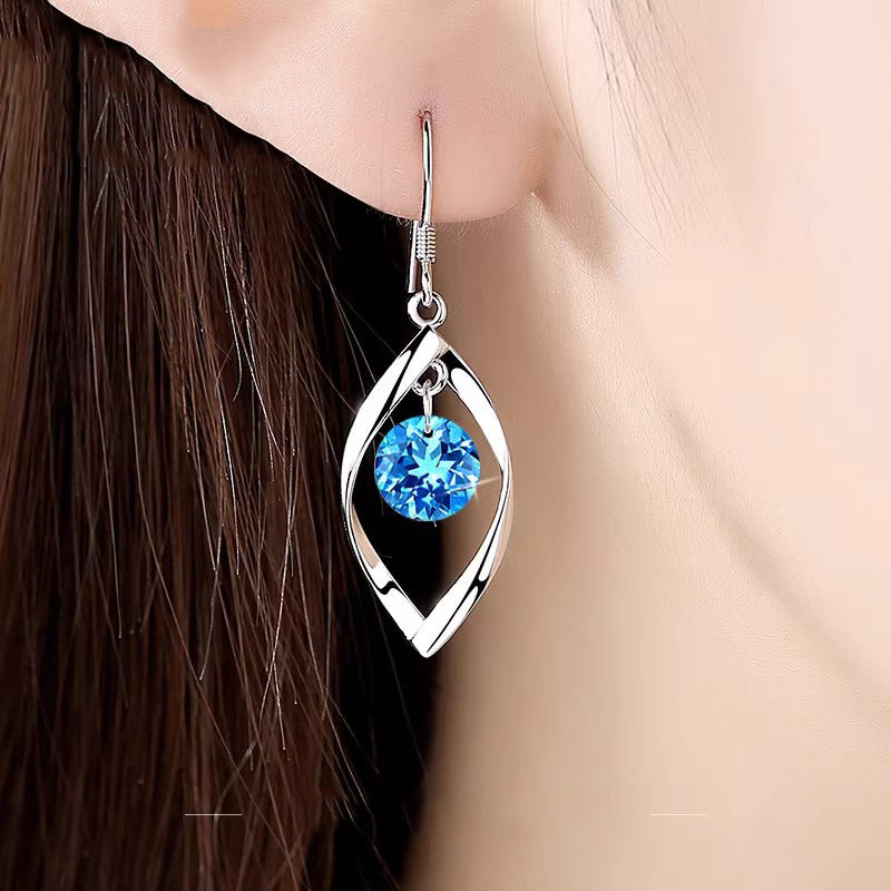Sterling Sier Eardrops Female Long Elegant Earrings