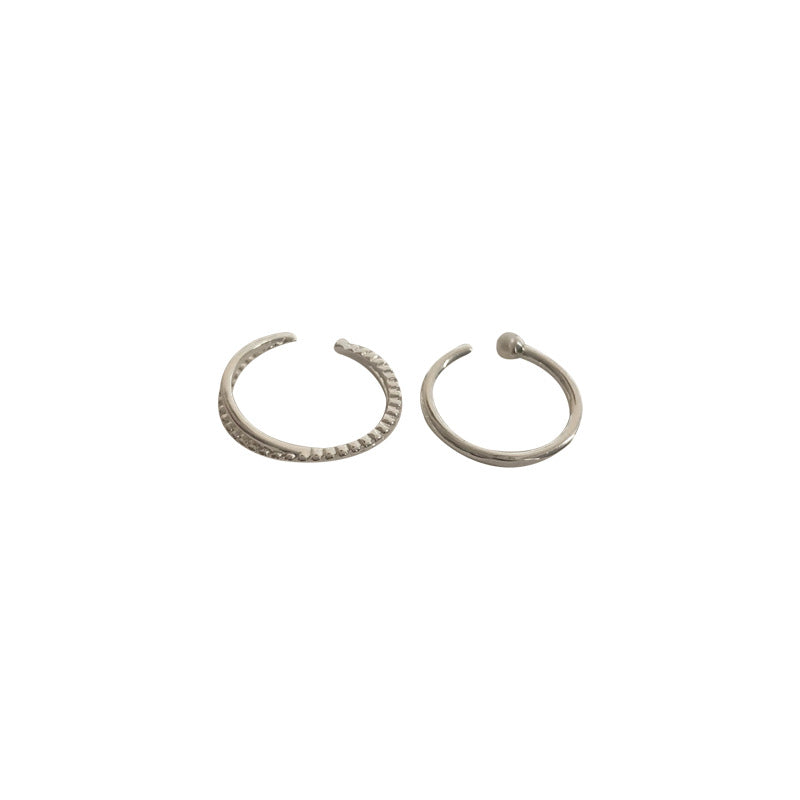 Women's Sier Open-end Pearl Special Interest Light Rings