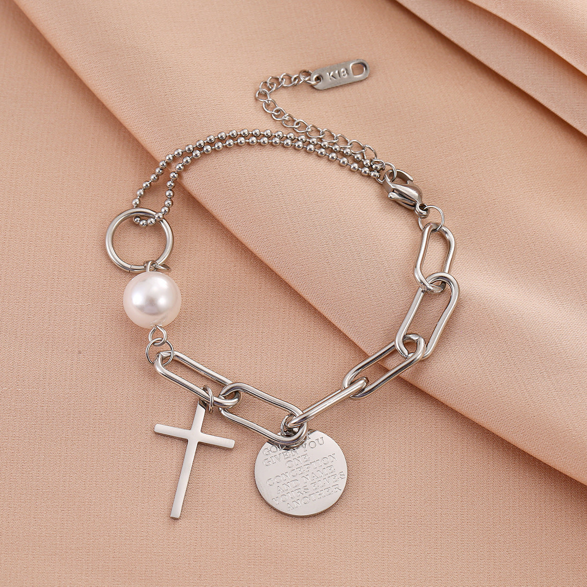 Cross Titanium Steel No Fading Gold Bracelets