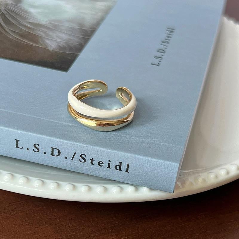 Women's Ornament Vintage Style Gold-plated Brushed Light Rings