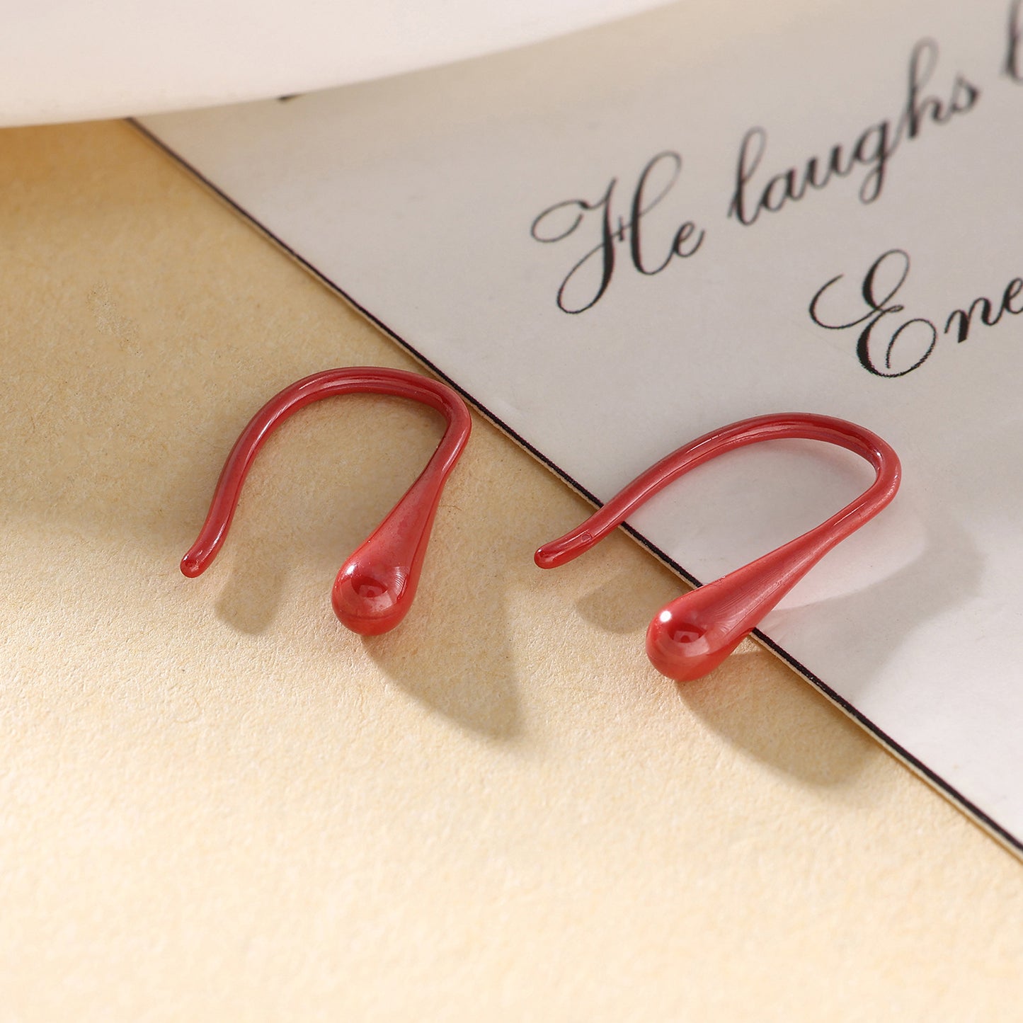 U-shaped Pure Simple Colorful Ceramic Niche Ear Hook