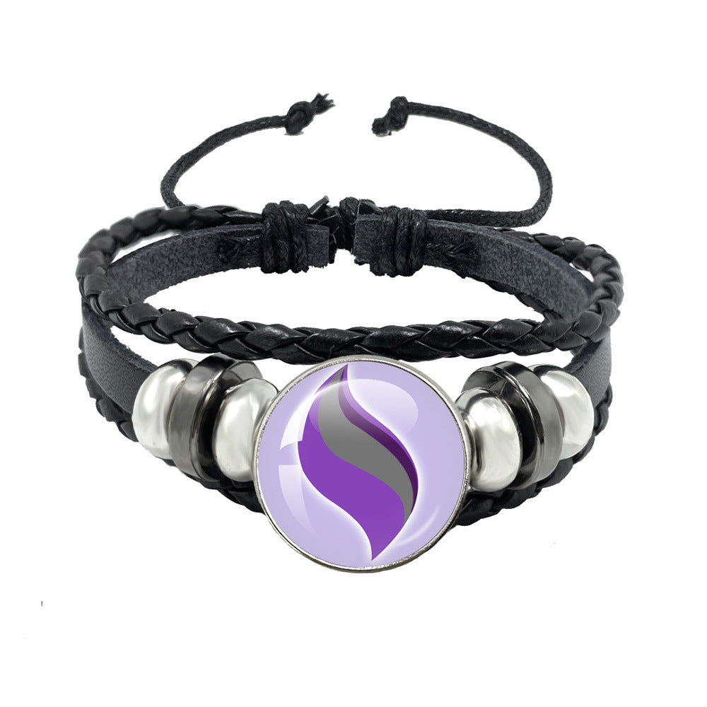 Women's & Men's Leather Time Stone Woven Hand Jewelry Bracelets