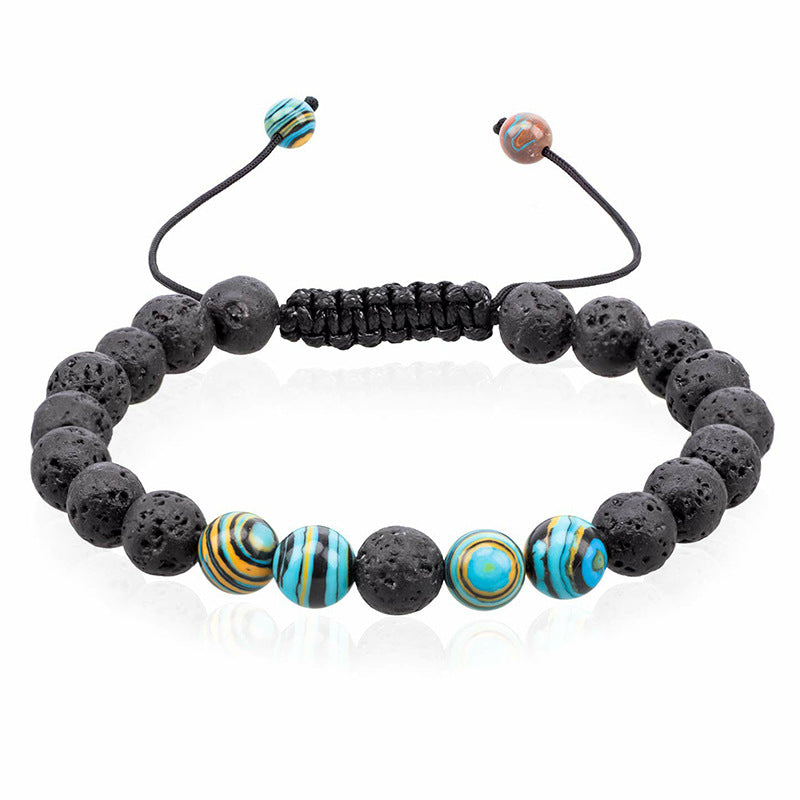 Turquoise Volcanic Stone Energy Lava Woven Bracelets