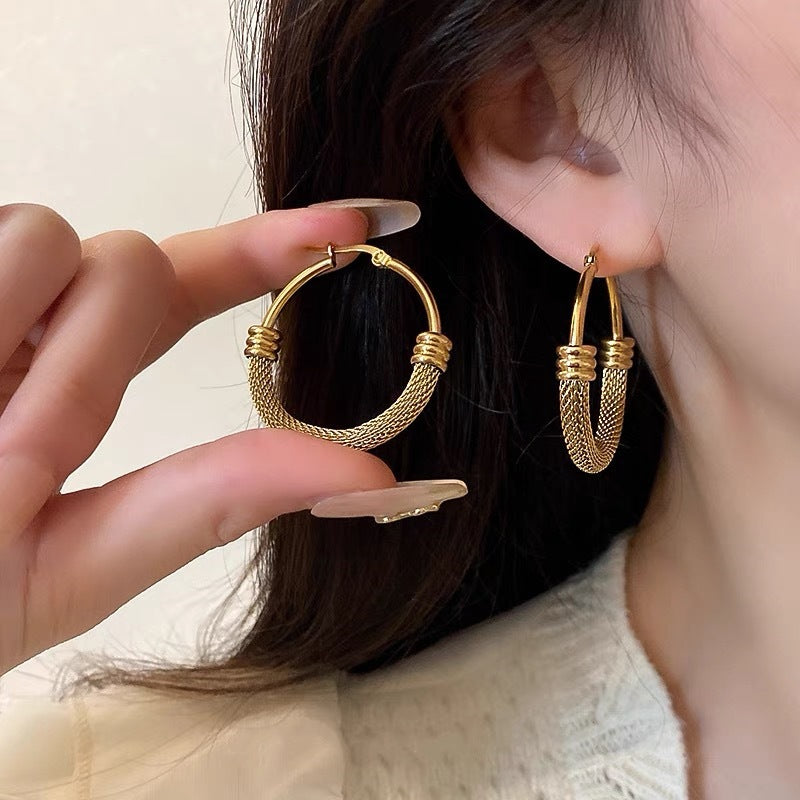 Women's Geometric Trend Circle Ear Clip Fashion Design Creative Style Earrings