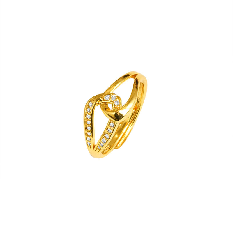 Women's Copper Alloy Exquisite Micro Rhinestone Adjustable Valentine's Day Rings