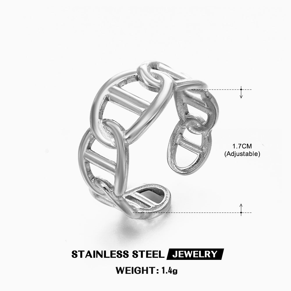 Women's Gold-plated Titanium Steel Wind Fashion Stainless Rings