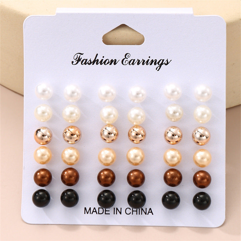 Fashion Geometry Pattern Female One Card Stud Earrings
