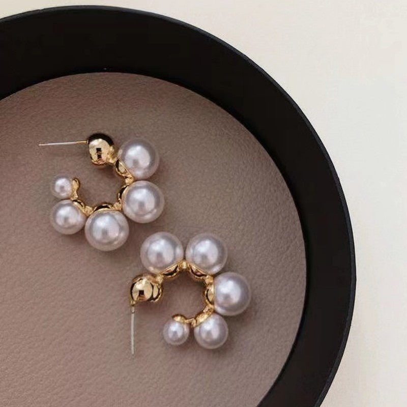 Simple Female Sier Light High-grade Small Ear Earrings
