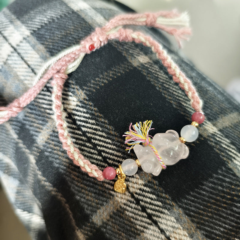 Fairy Sweet Gentle Natural Pink Crystal Bracelets