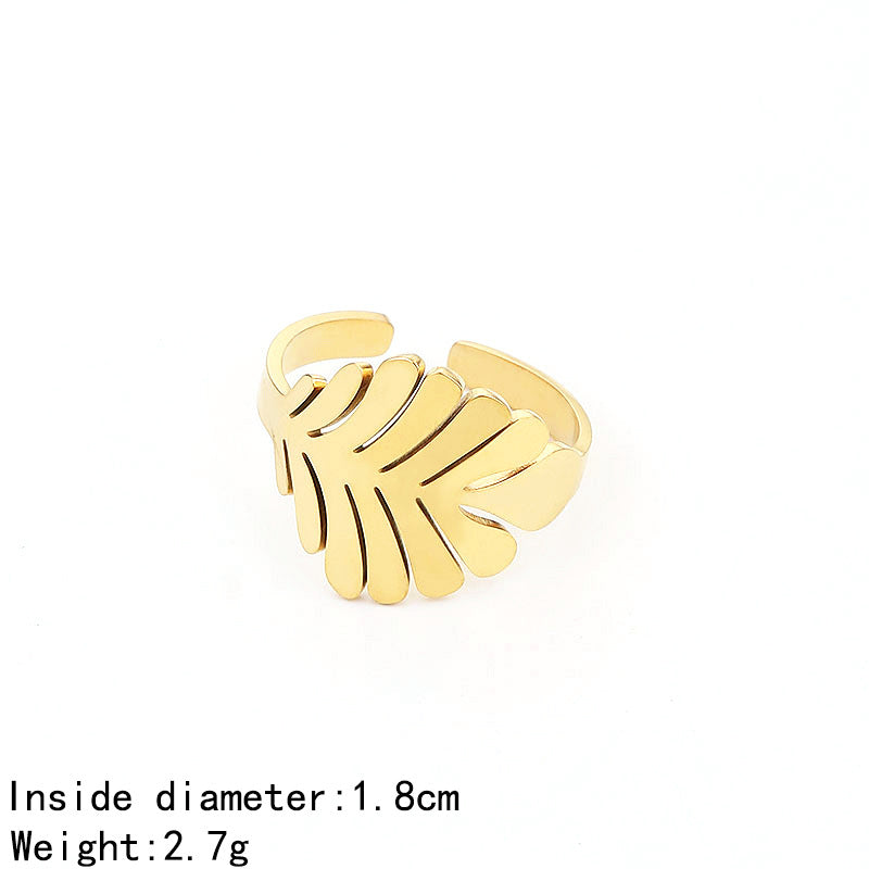 Women's Fashion Simple Stainless Steel Open Geometric Rings