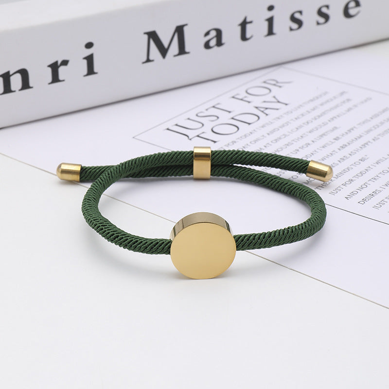 Women's & Men's Printing Material Round Adjustable Stainless Steel Bracelets