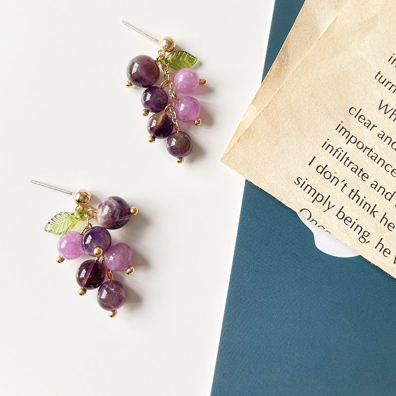 Fresh Female Ear Clip Sweet Temperament Purple Rings