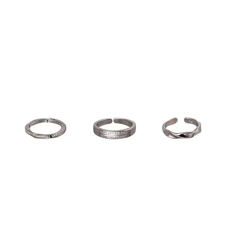 Pigment Three-piece Set Female Cold Wind Simple Rings
