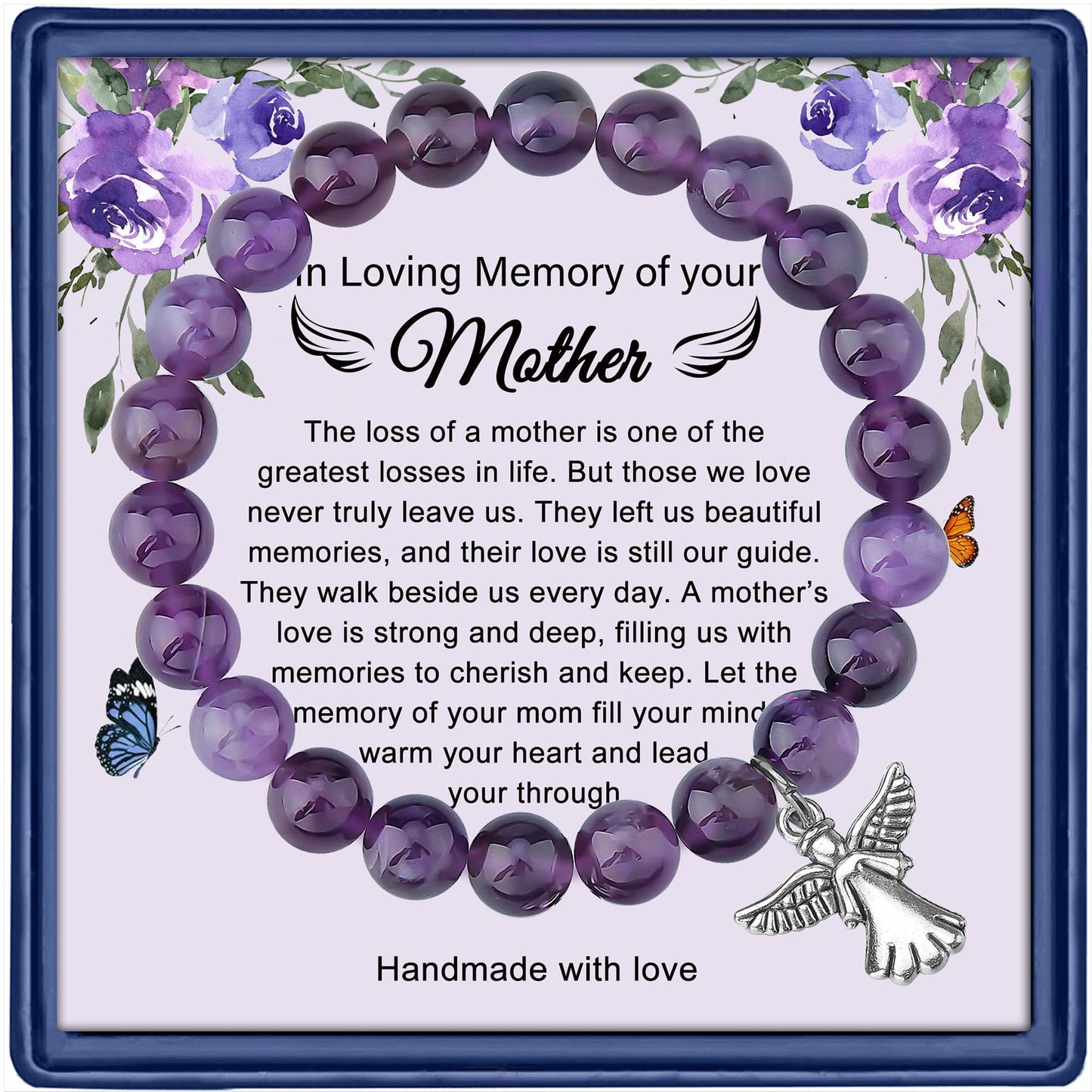 Moms Amethyst Obsidian Agate Mother's Day Bracelets