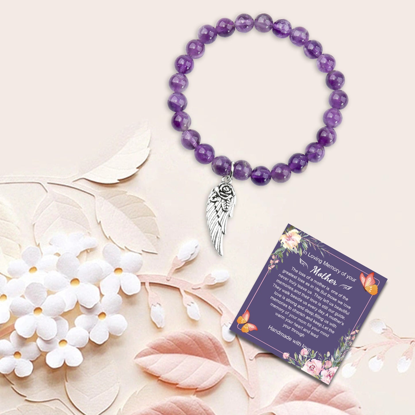 Moms Amethyst Obsidian Agate Mother's Day Bracelets
