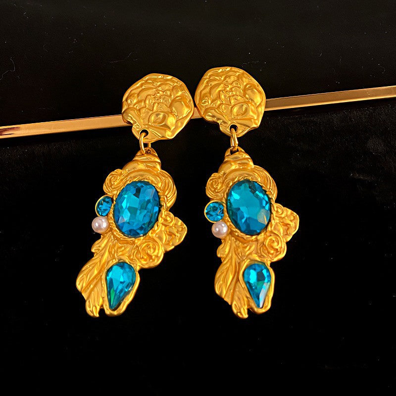 Oil Oval Geometric French Retro Special Earrings