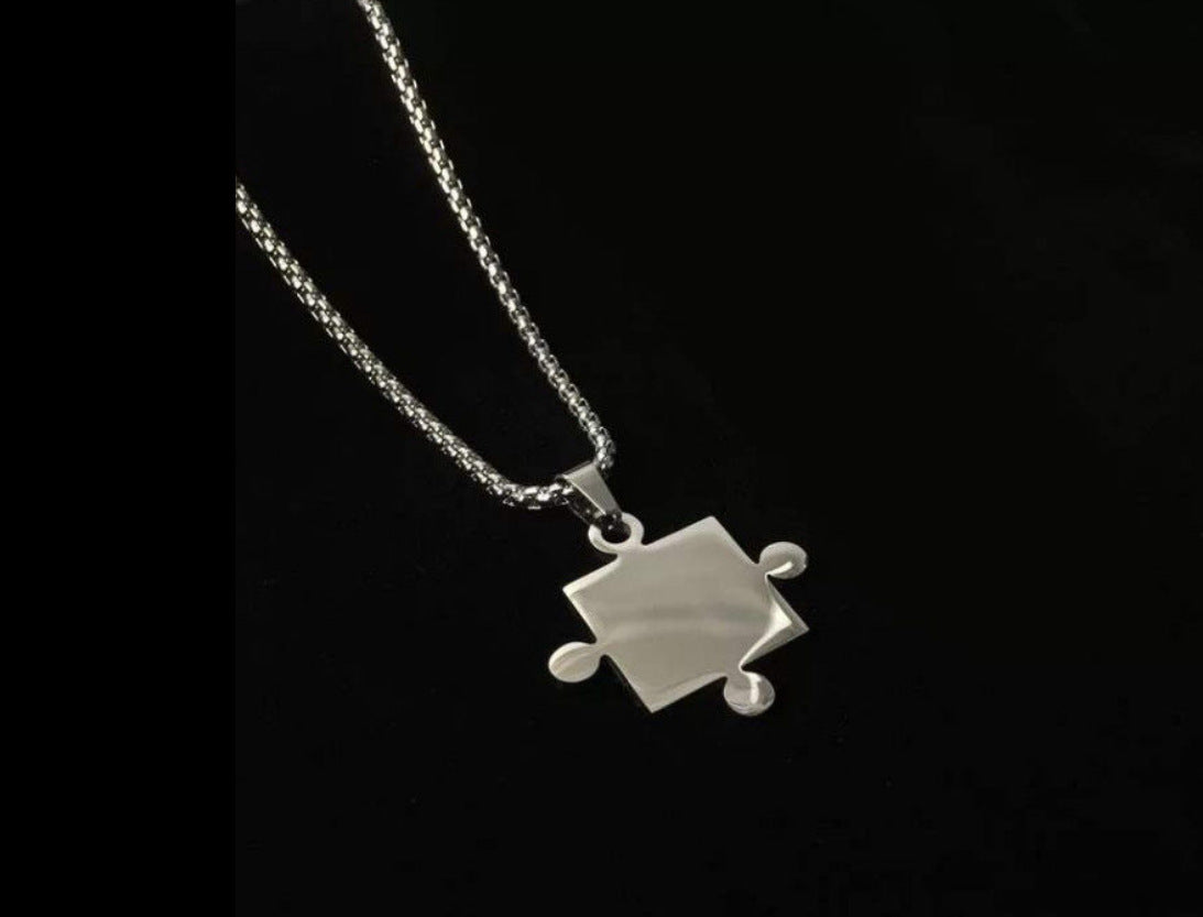 Women's & Men's Of Lovers Disco Hip Hop Puzzle Necklaces