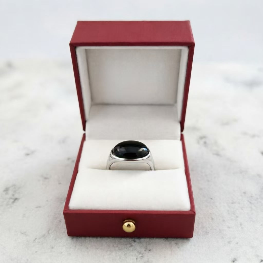 Women's & Men's Gem Couples Openings Adjustable Retro Simple Egg Ring