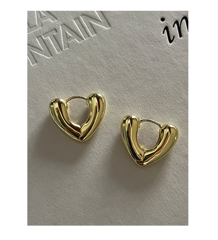 Heart Hollow Niche Design Advanced Cold Wind Exquisite Small Earrings