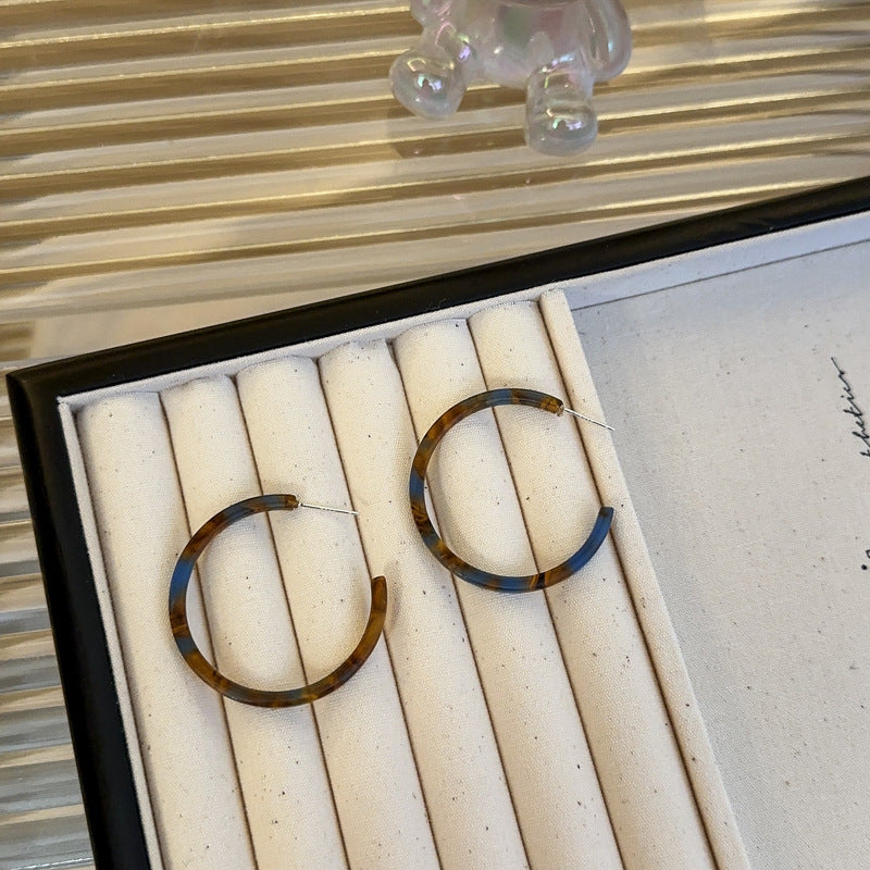 Acetate Simple Large Circle Female Advanced Earrings