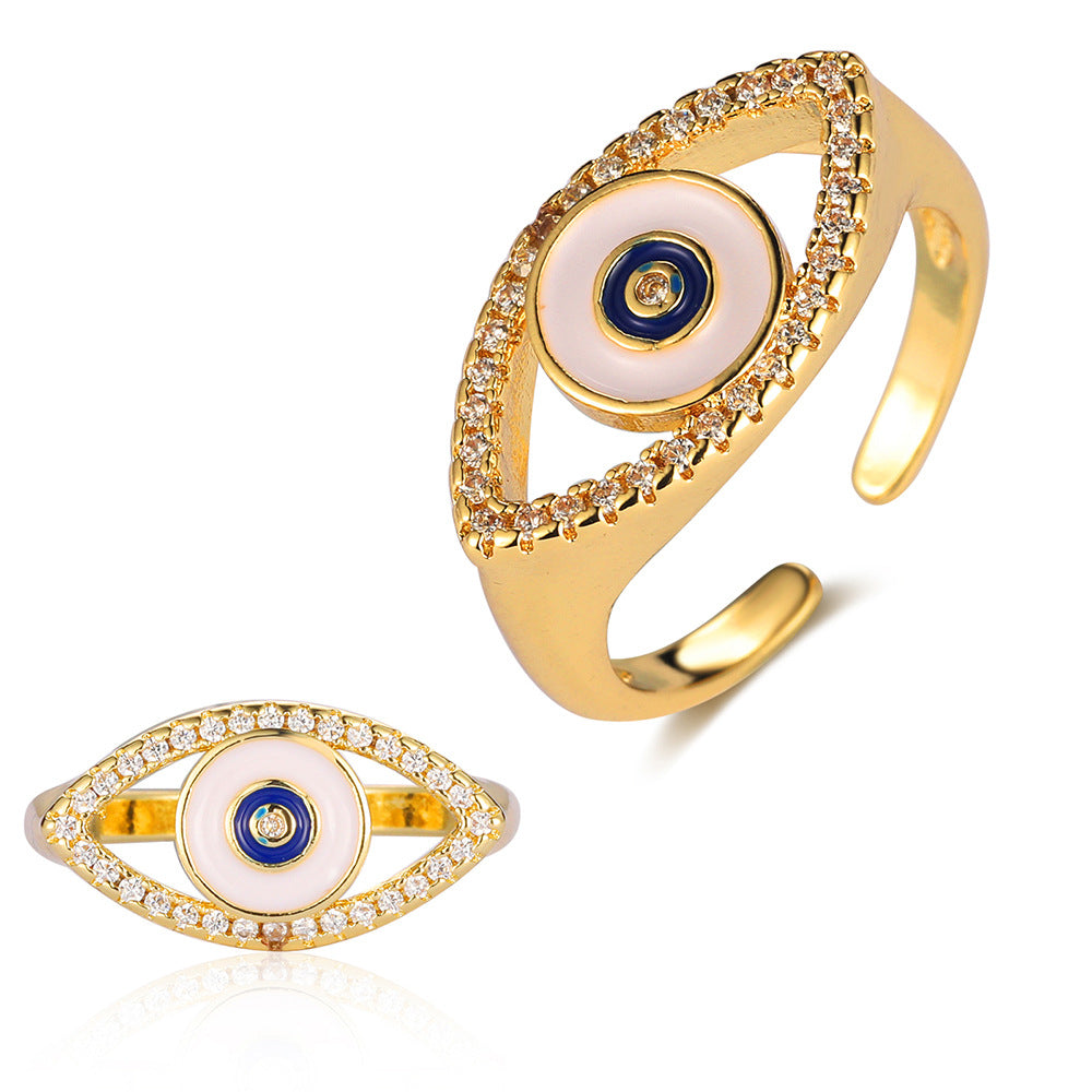 Women's Light Luxury Ornament Dripping Oil Thin Rings