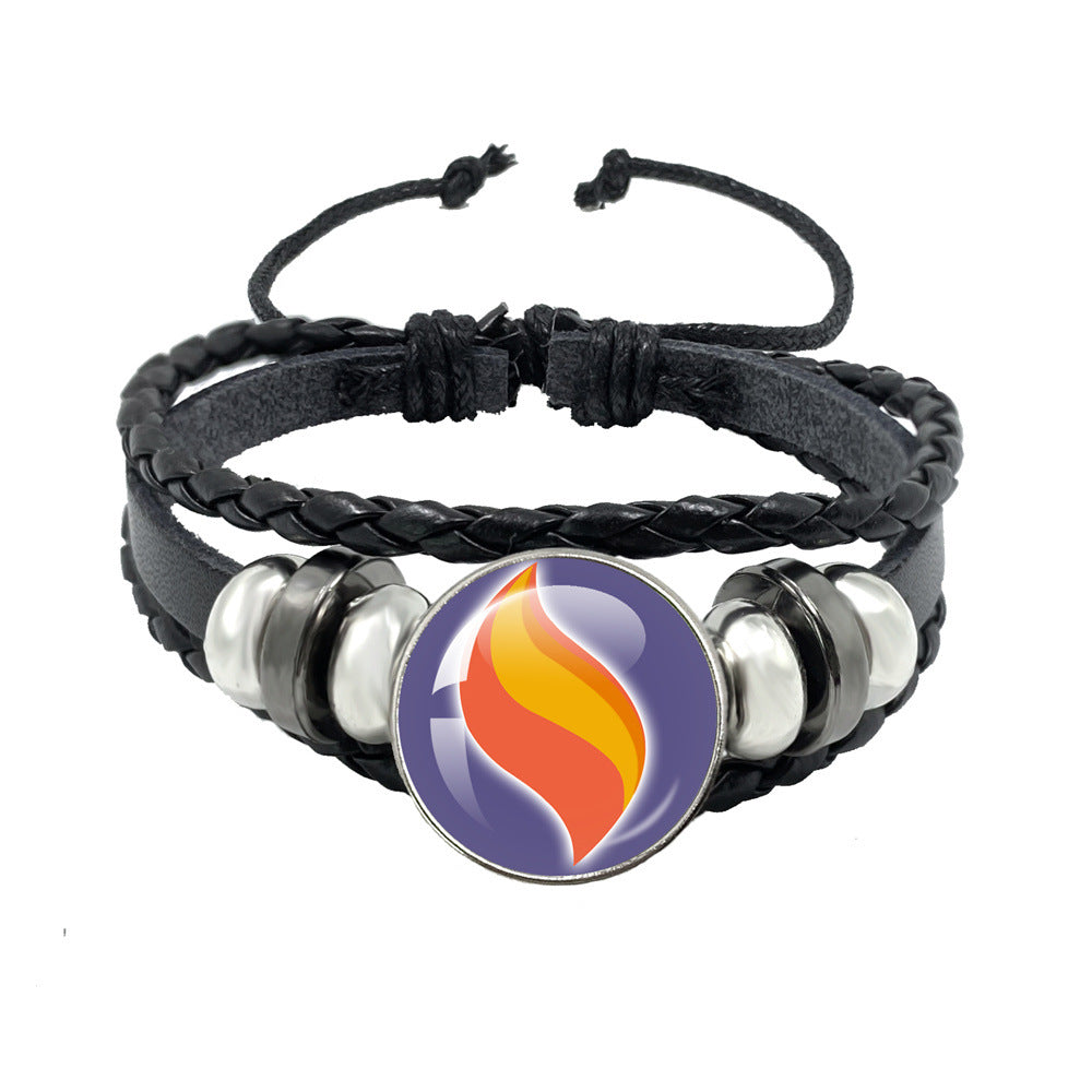 Women's & Men's Leather Time Stone Woven Hand Jewelry Bracelets