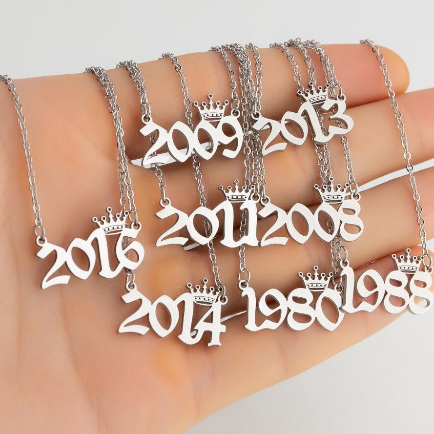 Women's Wind Lucky Digital Angel Clavicle Chain Necklaces