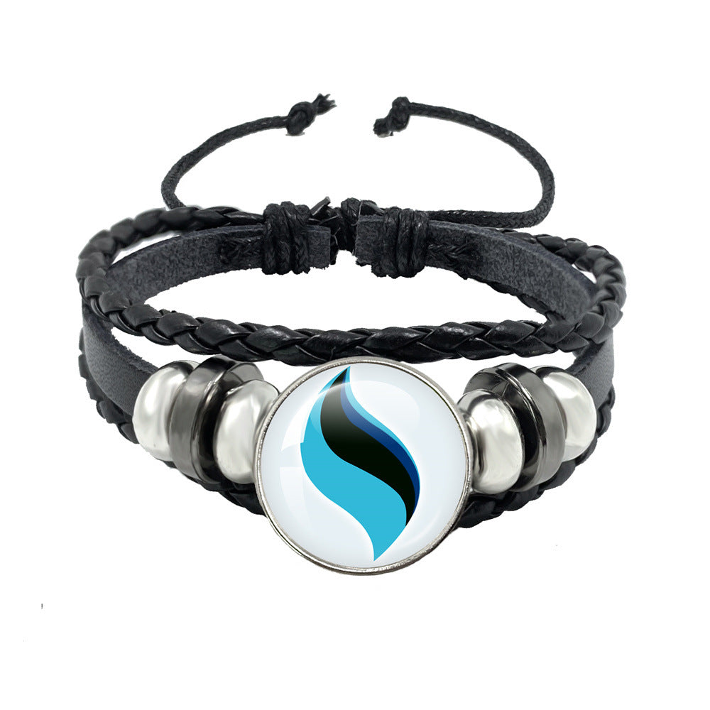 Women's & Men's Leather Time Stone Woven Hand Jewelry Bracelets